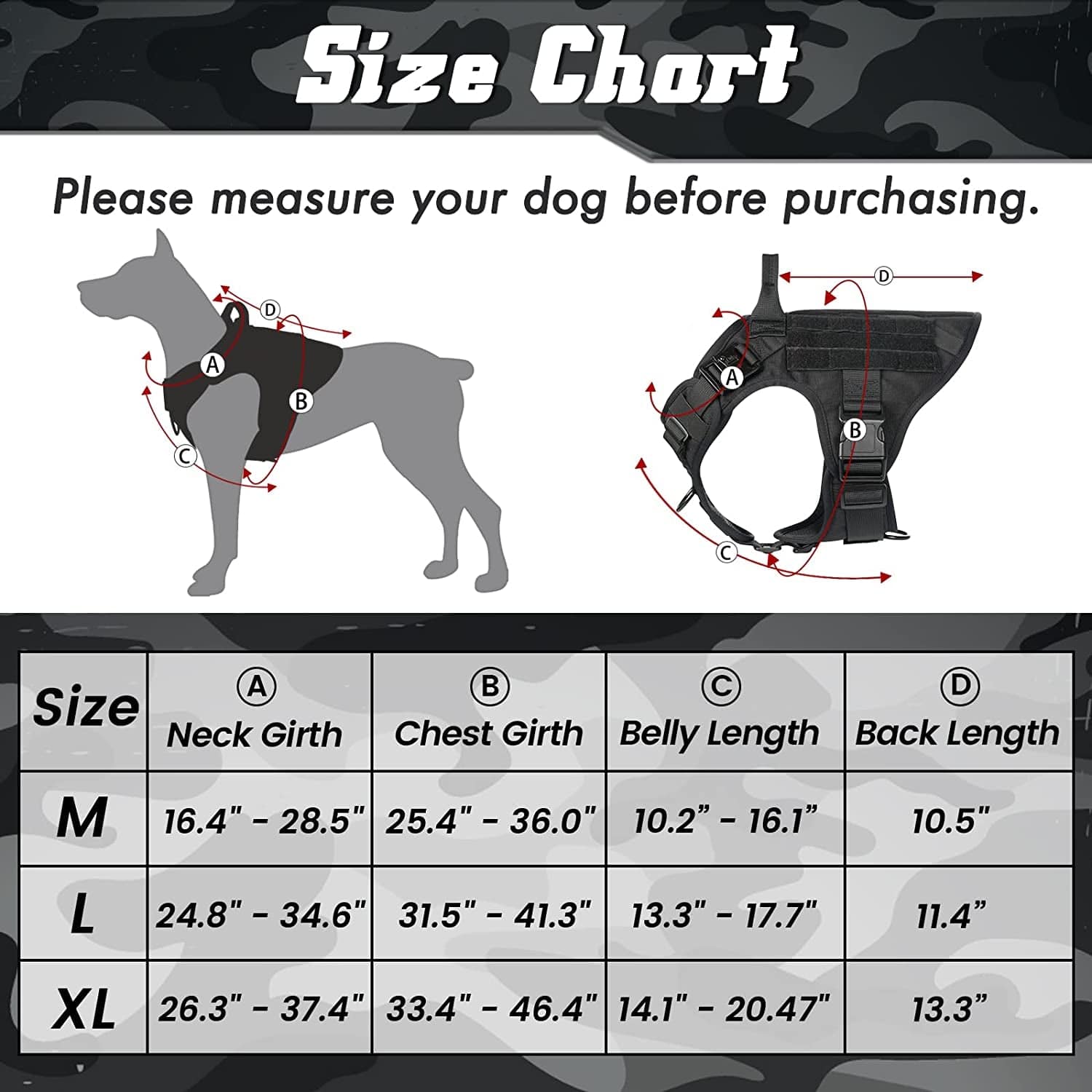 PAWTRENDER Tactical Dog Harness for Large Dogs No Pull, Adjustable Service Dog Vest Harness with Handle, Heavy Duty Big Dog Harness for Walking Running Training Working Hiking, Black, L Animals & Pet Supplies > Pet Supplies > Dog Supplies > Dog Apparel PAWTRENDER   
