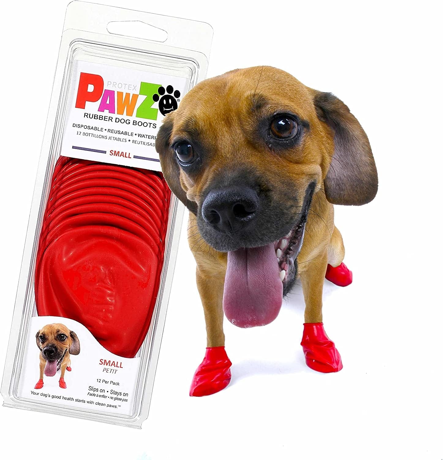 Pawz Dog Boots | Rubber Dog Booties | Waterproof Snow Boots for Dogs | Paw Protection for Dogs | 12 Dog Shoes per Pack (Medium, Blue) Animals & Pet Supplies > Pet Supplies > Dog Supplies > Dog Apparel Pawz Dog Boots LLC s  