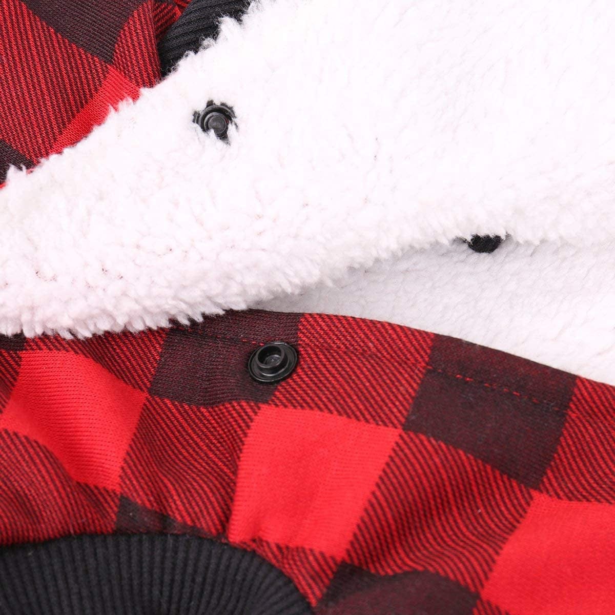 PAWZ Road Dog Plaid Shirt Coat Hoodie Pet Winter Clothes Warm and Soft for Medium and Large Dogs,Upgrade Version Red L Animals & Pet Supplies > Pet Supplies > Dog Supplies > Dog Apparel PAWZ Road   