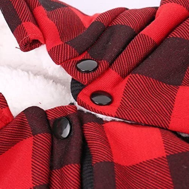 PAWZ Road Dog Plaid Shirt Coat Hoodie Pet Winter Clothes Warm and Soft for Medium and Large Dogs,Upgrade Version Red L Animals & Pet Supplies > Pet Supplies > Dog Supplies > Dog Apparel PAWZ Road   