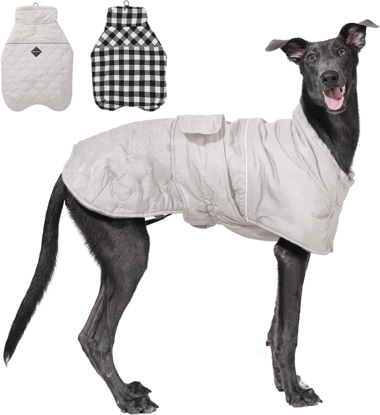 PAWZ Road Dog Winter Coat with 5 Layers Warm Material, Reversible Dog Clothes with 2 Sides, Dog Jacket Outdoor Water Repellent, (Green Plaid L) Animals & Pet Supplies > Pet Supplies > Dog Supplies > Dog Apparel PAWZ Road Beige Plaid Small (Pack of 1) 