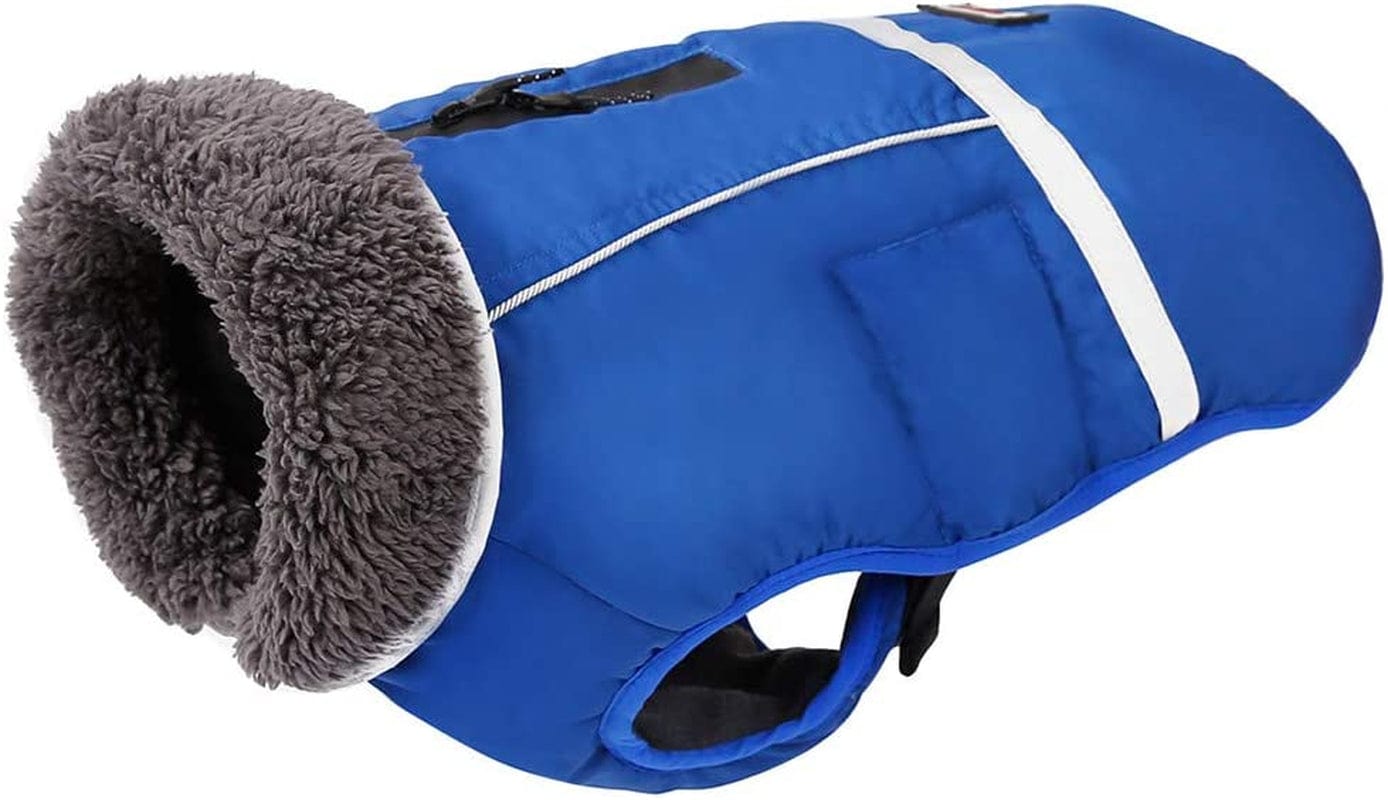 PENIVO Cold Weather Reflective Coats Adjustable Dog Clothes Winter Waterproof Outdoor Pet Dog Jacket Thicken Warm Dog Coat for Small Medium Large Dog Sweater (XL, Purple) Animals & Pet Supplies > Pet Supplies > Dog Supplies > Dog Apparel PENIVO Blue XXXL 