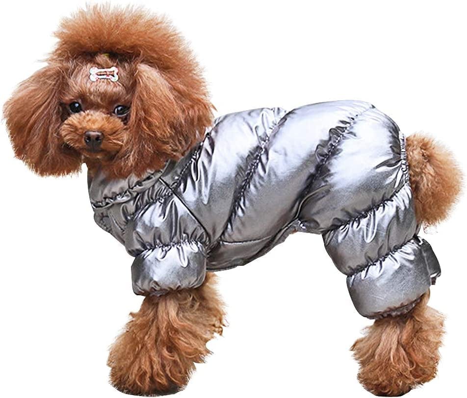 PET ARTIST Winter Puppy Dog Coats for Small Dogs,Cute Warm Fleece Padded Pet Clothes Apparel Clothing for Chihuahua Poodles French Bulldog Pomeranian Red Chest:16.5’’ Animals & Pet Supplies > Pet Supplies > Dog Supplies > Dog Apparel Happierpet Silver Chest:18’’, Back Length:15’’ 