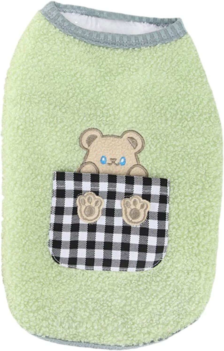 Pet Clothes Rack Hanger Sweatshirt Soft and Breathable Sleeveless Vest Dogs Clothes Cotton Padded Teddy Small Dogs Pet Clothing Animals & Pet Supplies > Pet Supplies > Dog Supplies > Dog Apparel HonpraD Green X-Large 