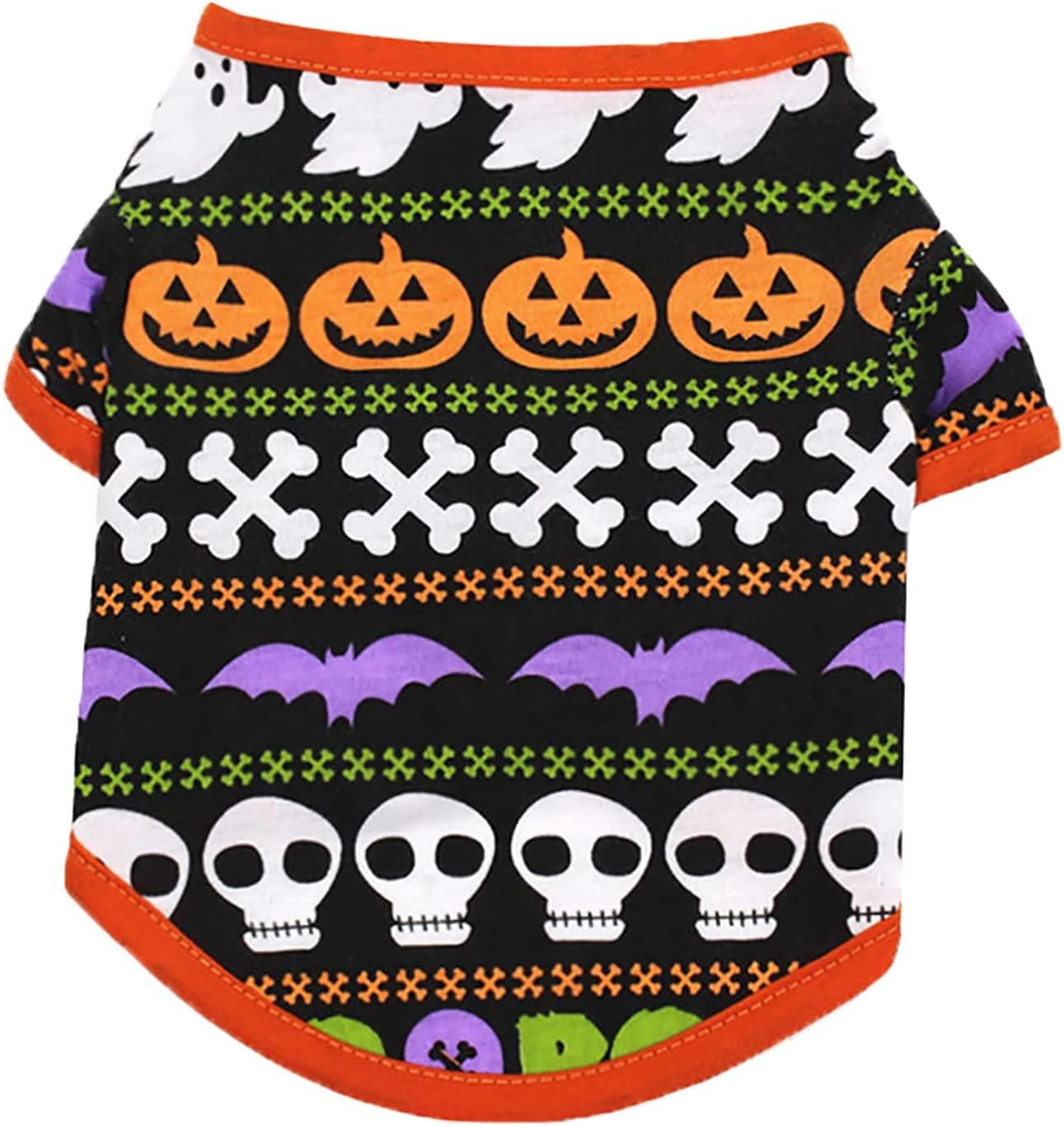 Pet Dog Clothes Halloween Festivals Pumpkin Cotton Black Vest T Shirt Clothes Cute Dog Outfits for Small Dogs Girls Animals & Pet Supplies > Pet Supplies > Dog Supplies > Dog Apparel VEFSU Orange Medium 