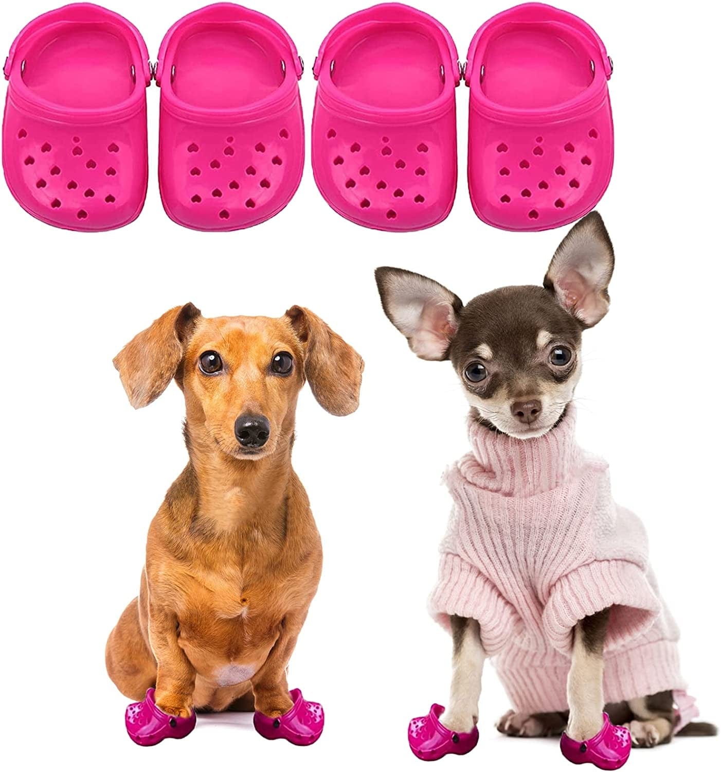Waterproof Dog Shoes For Small Breeds Dogs Non-slip Puppy Shoes Hiking  Shoes Winter Dog Snow Boots Chihuahua Shoes Pink Brown