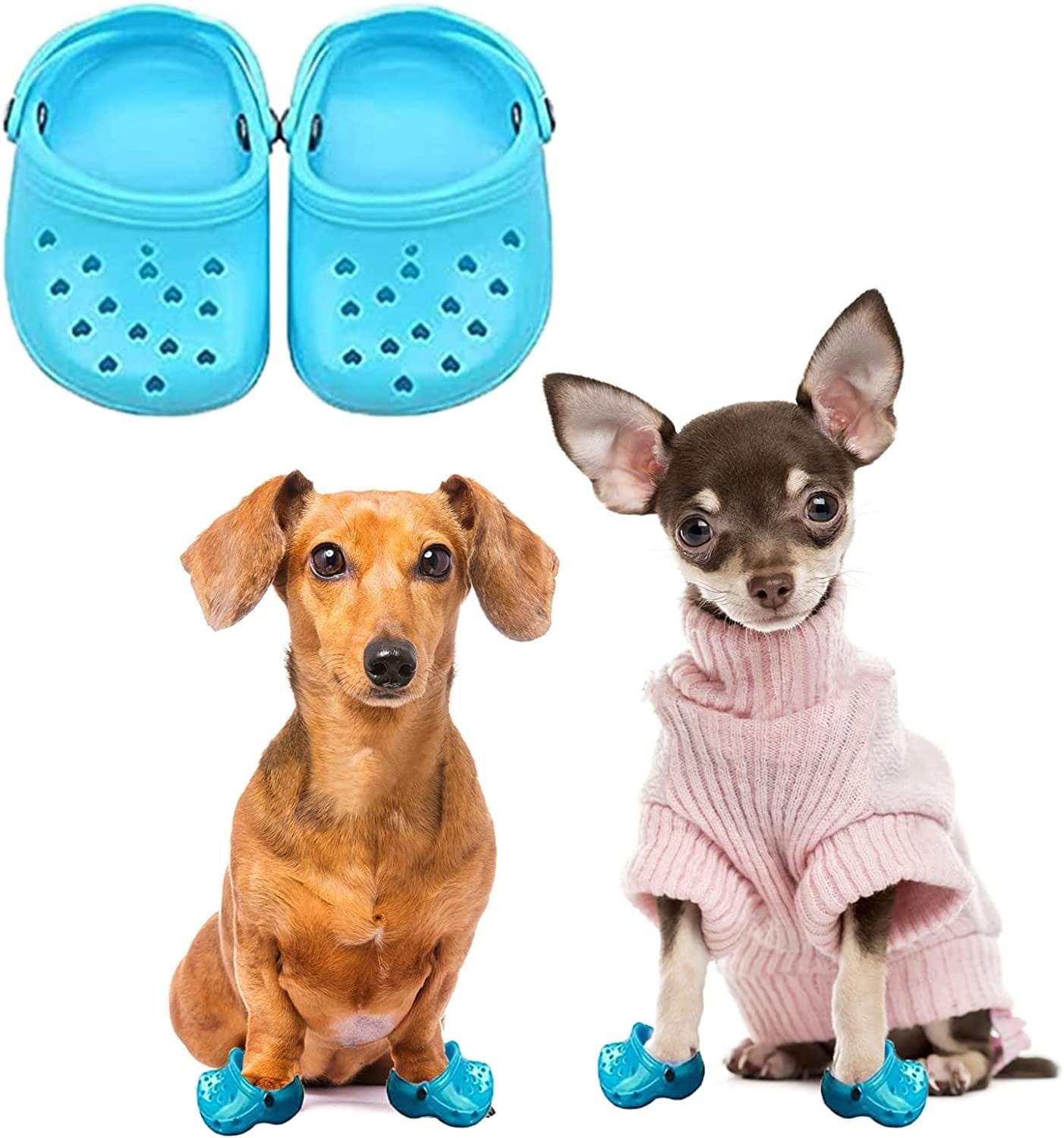 EIGOSIL 2 Pairs 2022 Dog Crocs for Small Dogs,Summer Pet Dog Shoes, Pet  Cute Photo Shoes,Dog Shoes Gifts for Pet Festival (4 Pieces/2 Pairs)