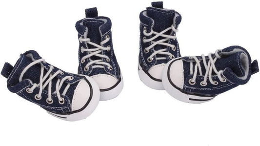 Pet Dog Puppy Nonslip Canvas Sport Shoes Sneaker Boots Rubber Sole Size 5 Blue by Mallofusa Animals & Pet Supplies > Pet Supplies > Dog Supplies > Dog Apparel MALLOFUSA   