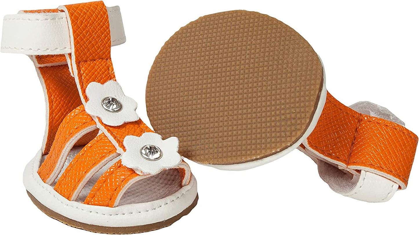 Pet Life Buckle-Supportive Reflective PVC Dog Sandals - Waterproof Summer Dog Shoes with Added Details - Set of 4 Pet Sandals Animals & Pet Supplies > Pet Supplies > Dog Supplies > Dog Apparel Pet Life   