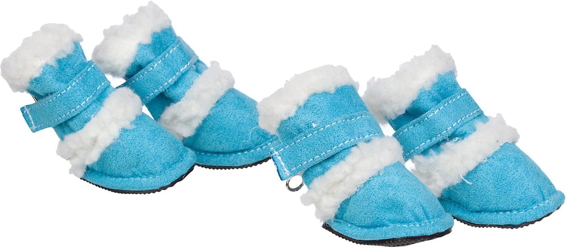 Pet Life 'Duggz' Shearling Dog Shoes - Winter Dog Boots with Dual Hook-And-Loop Enclosures for Ankle Support - Set of 4 Shoes for Dogs Animals & Pet Supplies > Pet Supplies > Dog Supplies > Dog Apparel Pet Life, LLC. Blue Large 