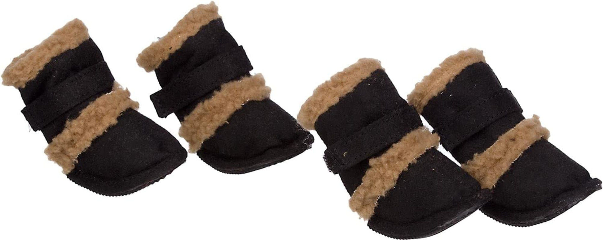 Pet Life 'Duggz' Shearling Dog Shoes - Winter Dog Boots with Dual Hook-And-Loop Enclosures for Ankle Support - Set of 4 Shoes for Dogs Animals & Pet Supplies > Pet Supplies > Dog Supplies > Dog Apparel Pet Life, LLC. Black Medium 