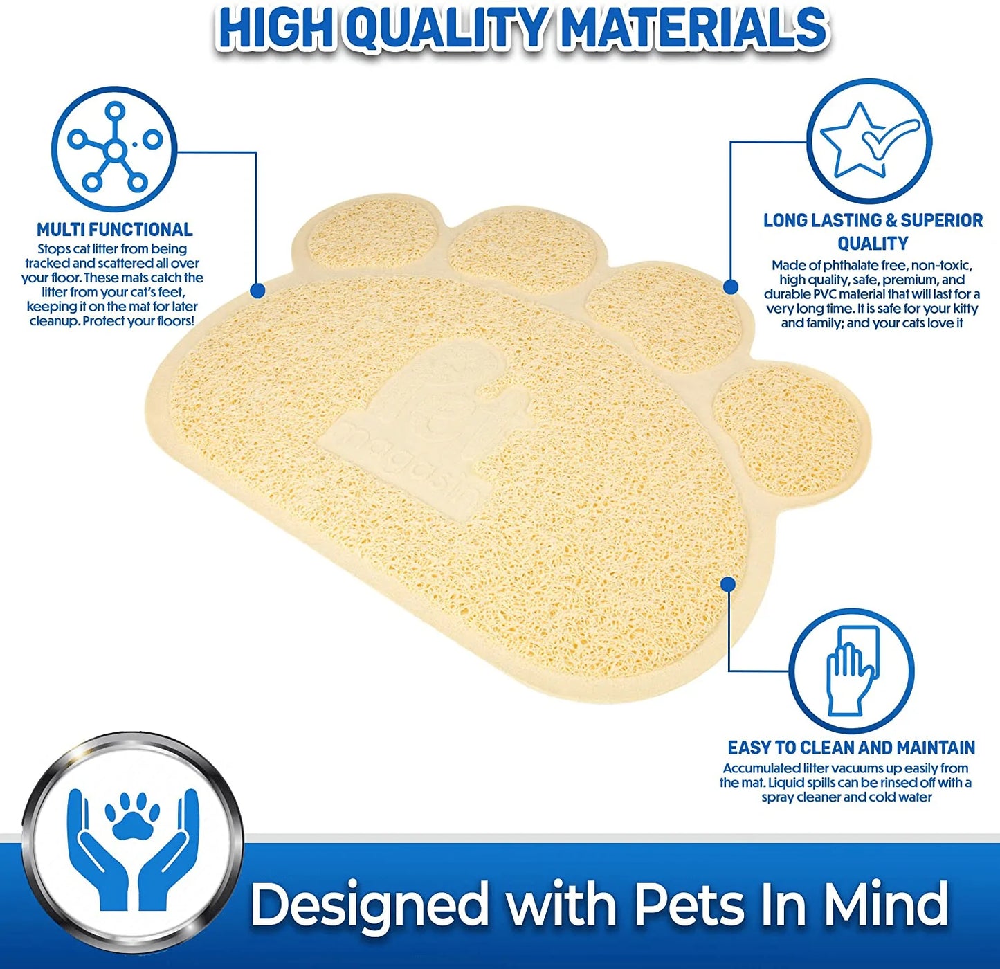 Pet Magasin Cat Litter Mat (2-Mat Set) - Soft and Durable Pet Litter Mats for Cats, Dogs, and Puppies - One Big (24.5'' X 16.5'') and One Small (15.5'' X 12.5) Animals & Pet Supplies > Pet Supplies > Cat Supplies > Cat Litter Box Mats Pet Magasin   