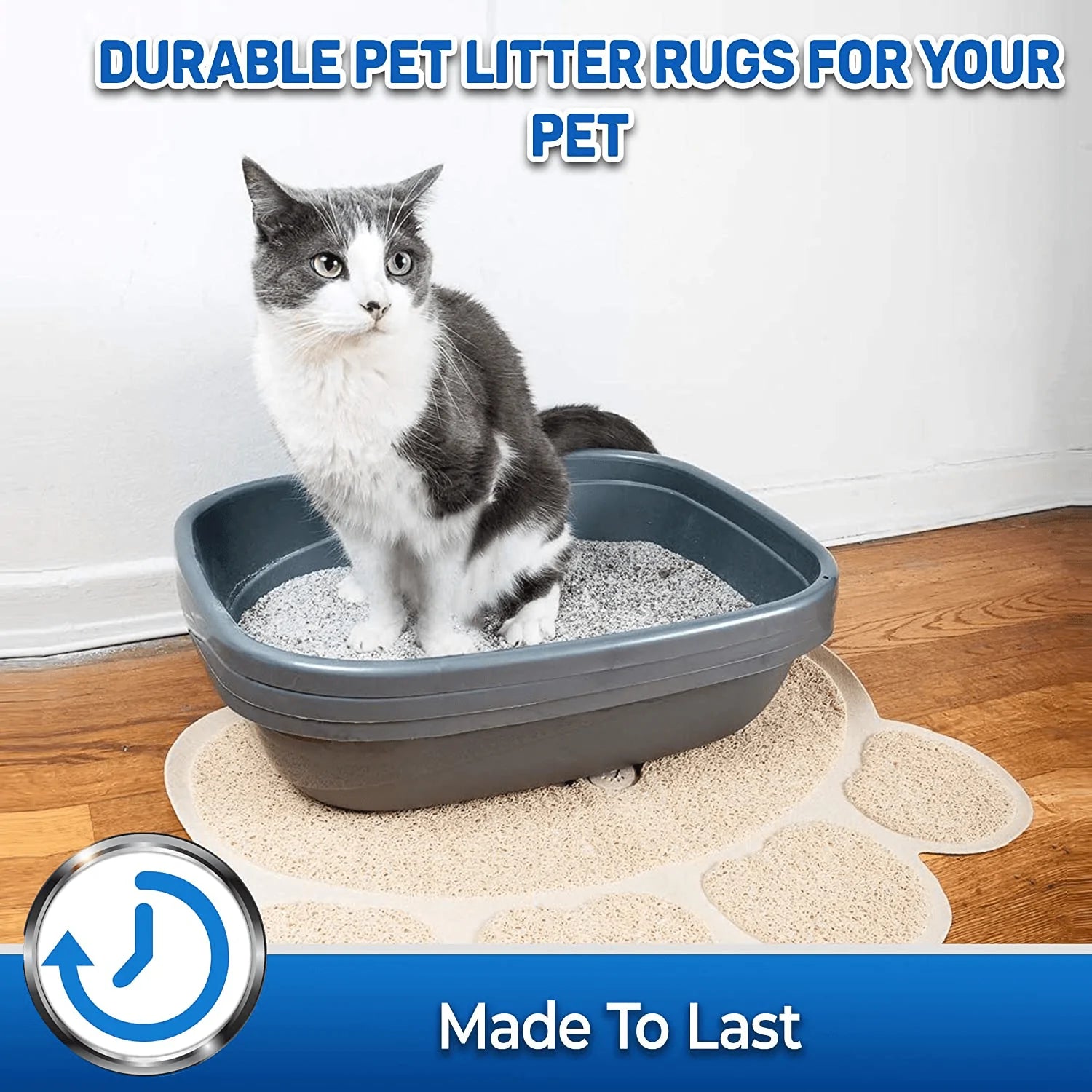 Pet Magasin Cat Litter Mat (2-Mat Set) - Soft and Durable Pet Litter Mats for Cats, Dogs, and Puppies - One Big (24.5'' X 16.5'') and One Small (15.5'' X 12.5) Animals & Pet Supplies > Pet Supplies > Cat Supplies > Cat Litter Box Mats Pet Magasin   