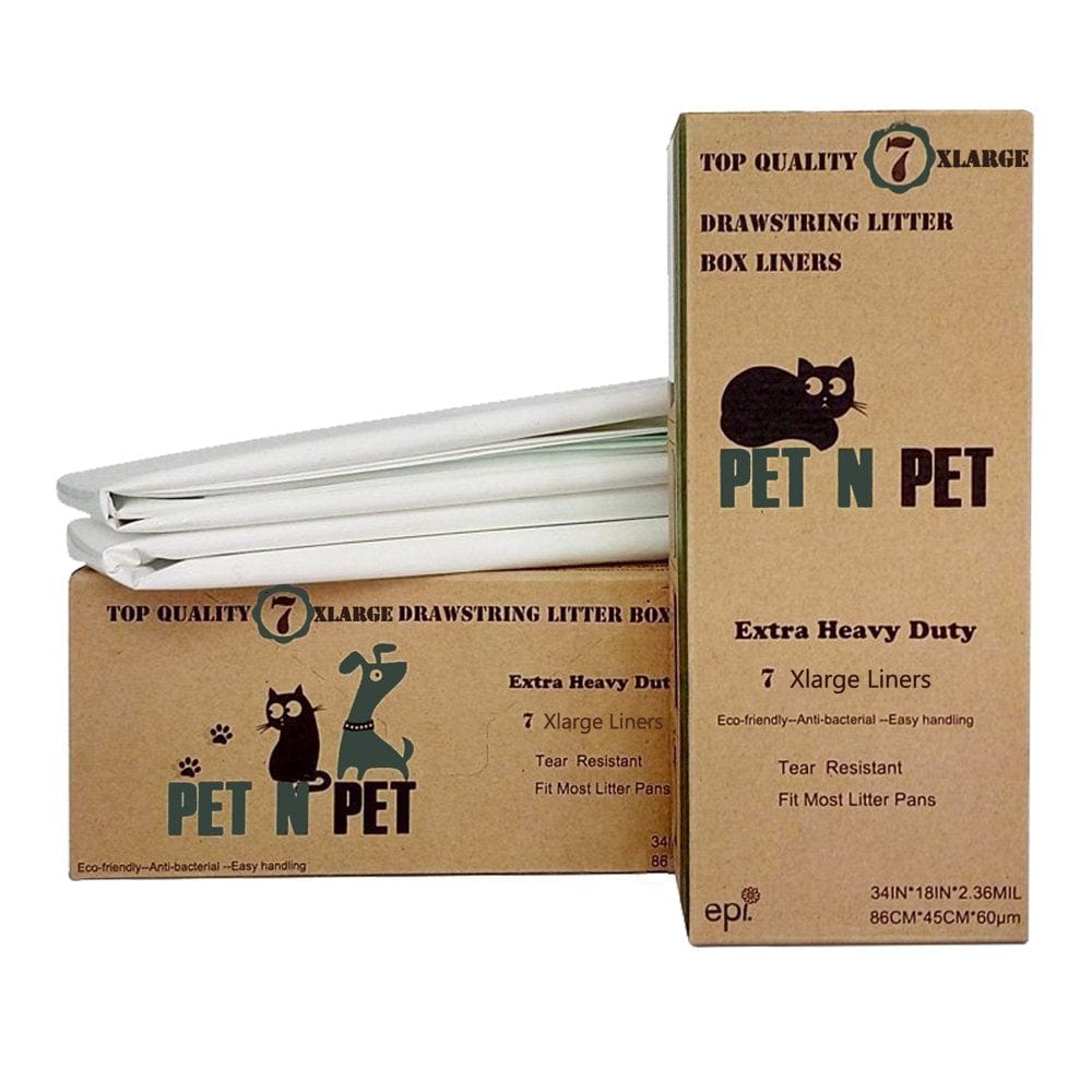"PET N PET Cat Litter Box Liners,Drawstring Litter Liner Bag,Extra Large Size,Pan Liners 14 Counts"