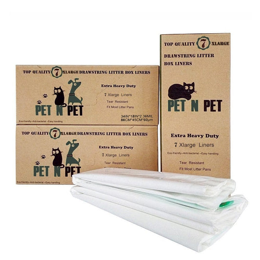 "PET N PET Cat Litter Box Liners,Drawstring Litter Liner Bags,Jumbo Size,Pan Liners 21 Counts" Animals & Pet Supplies > Pet Supplies > Cat Supplies > Cat Litter Box Liners FORESIGHT USA, INC. 21 ct  