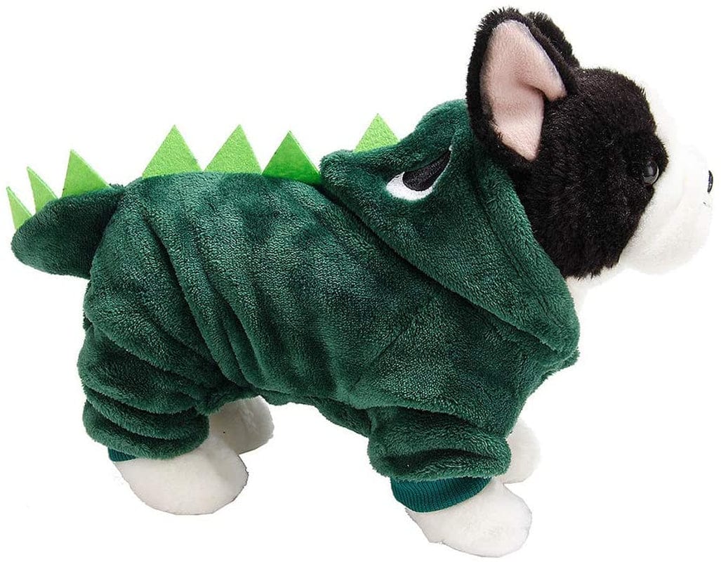 Pet Puppy Hoodies,Fleece Puppy Cute Warm Hoodies Coat Pet Winter Warm Dog Jacket Dinosaur Shape Pet Dog Clothes with Hat(S) (Size : Large) Animals & Pet Supplies > Pet Supplies > Dog Supplies > Dog Apparel NKII Large  