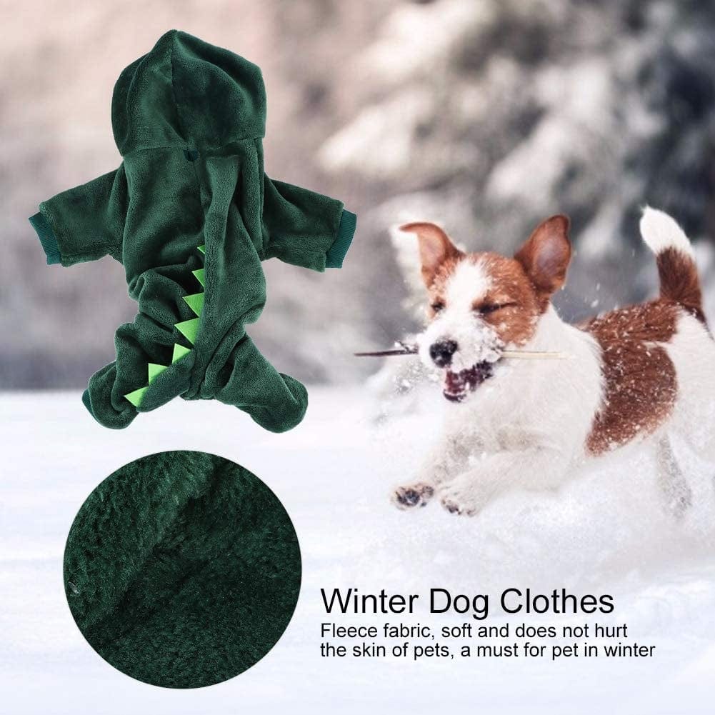 Pet Puppy Hoodies,Fleece Puppy Cute Warm Hoodies Coat Pet Winter Warm Dog Jacket Dinosaur Shape Pet Dog Clothes with Hat(S) (Size : Large) Animals & Pet Supplies > Pet Supplies > Dog Supplies > Dog Apparel NKII   