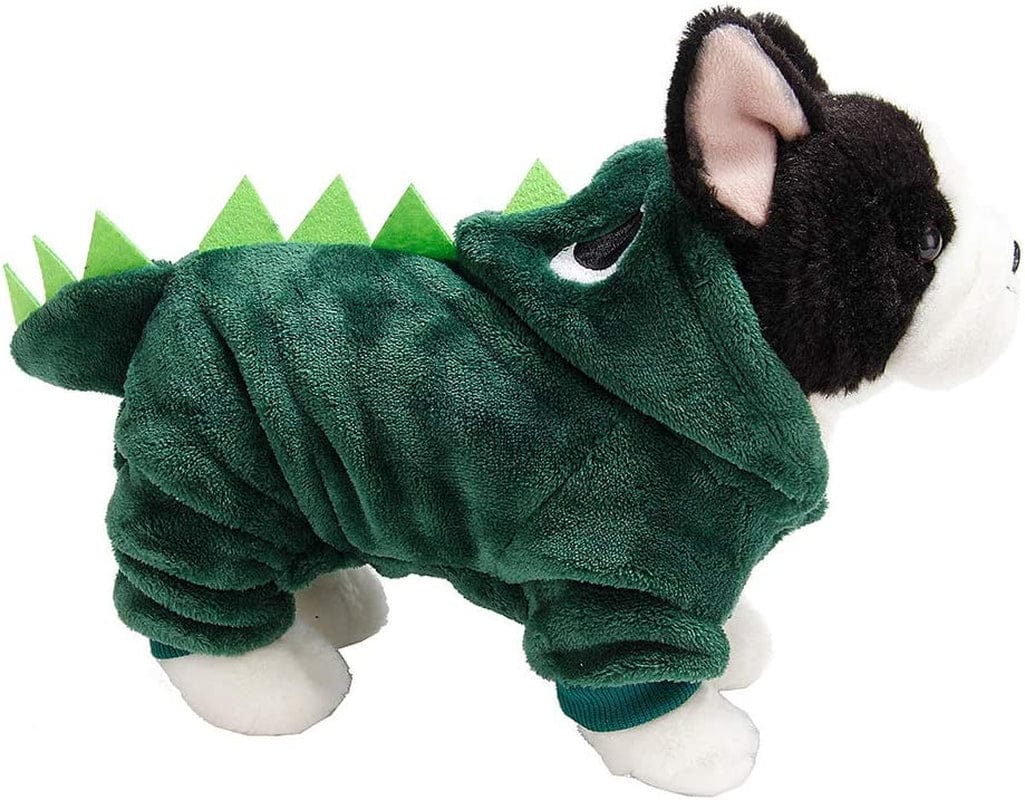 Pet Puppy Hoodies,Fleece Puppy Cute Warm Hoodies Coat Pet Winter Warm Dog Jacket Dinosaur Shape Pet Dog Clothes with Hat(S) (Size : Large) Animals & Pet Supplies > Pet Supplies > Dog Supplies > Dog Apparel NKII Small  