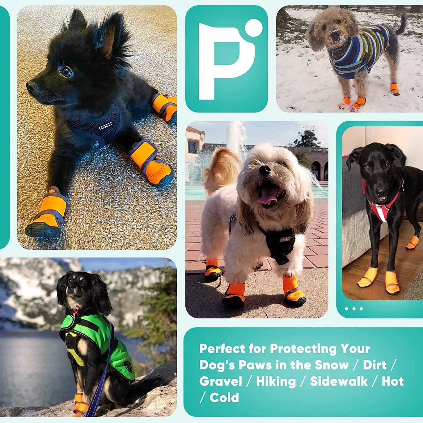 Petbobi Waterproof Dog Shoes Fluorescent Orange Dog Boots Velcro and Rugged Anti-Slip Sole Paw Protectors for All Weather Comfortable Easy to Wear Suitable for Medium Dog, Orange （M） Animals & Pet Supplies > Pet Supplies > Dog Supplies > Dog Apparel Petbobi   