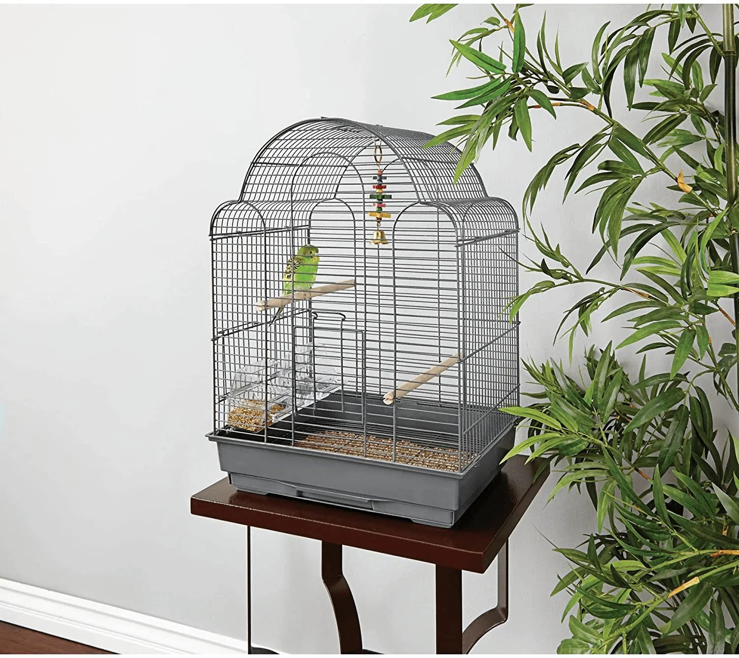 Petco Brand - You & Me Parakeet Scallop Top Cage, 16.5 In, Grey Animals & Pet Supplies > Pet Supplies > Bird Supplies > Bird Cages & Stands You&Me   