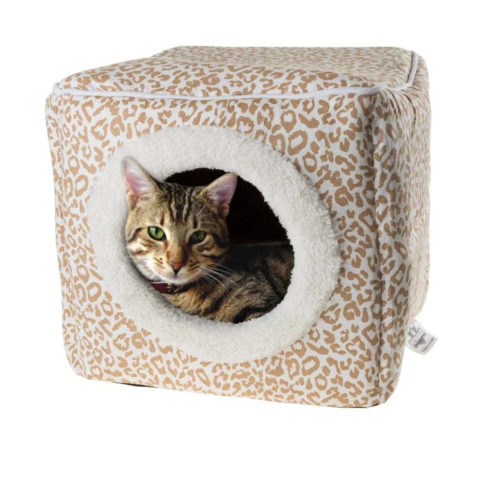 Petmaker, Small, Cozy Cave, Cat Bed, Dark Brown, 13-In Animals & Pet Supplies > Pet Supplies > Cat Supplies > Cat Beds Trademark Global Tan and White Animal Print.  