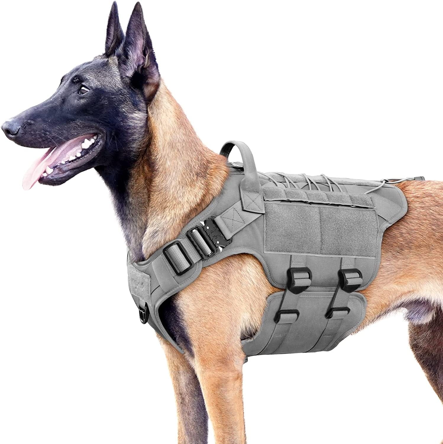 PETNANNY Tactical Dog Harness - 2 Metal Buckle, Service Dog Vest