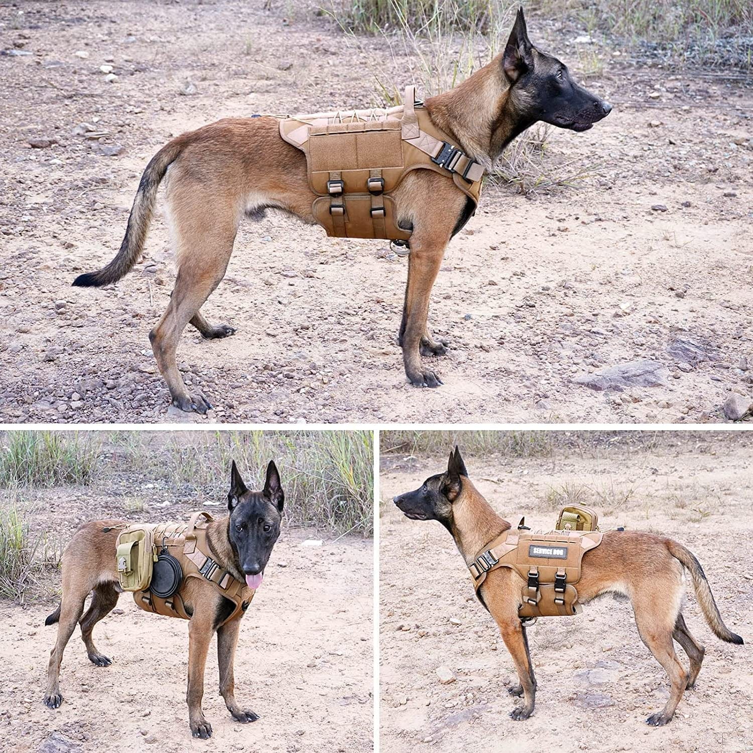 PETNANNY Tactical Dog Harness Metal Buckle， Service Vest for Large  Medium Dogs No Pull Adjustable Military Harnesses with Handle， 当店オススメ  楽器、手芸、コレクション