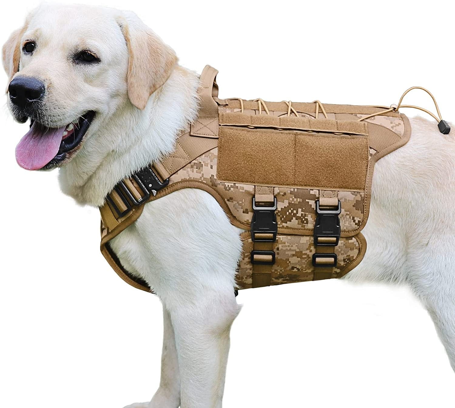 PETNANNY Tactical Dog Harness - 2 Metal Buckle, Service Dog Vest