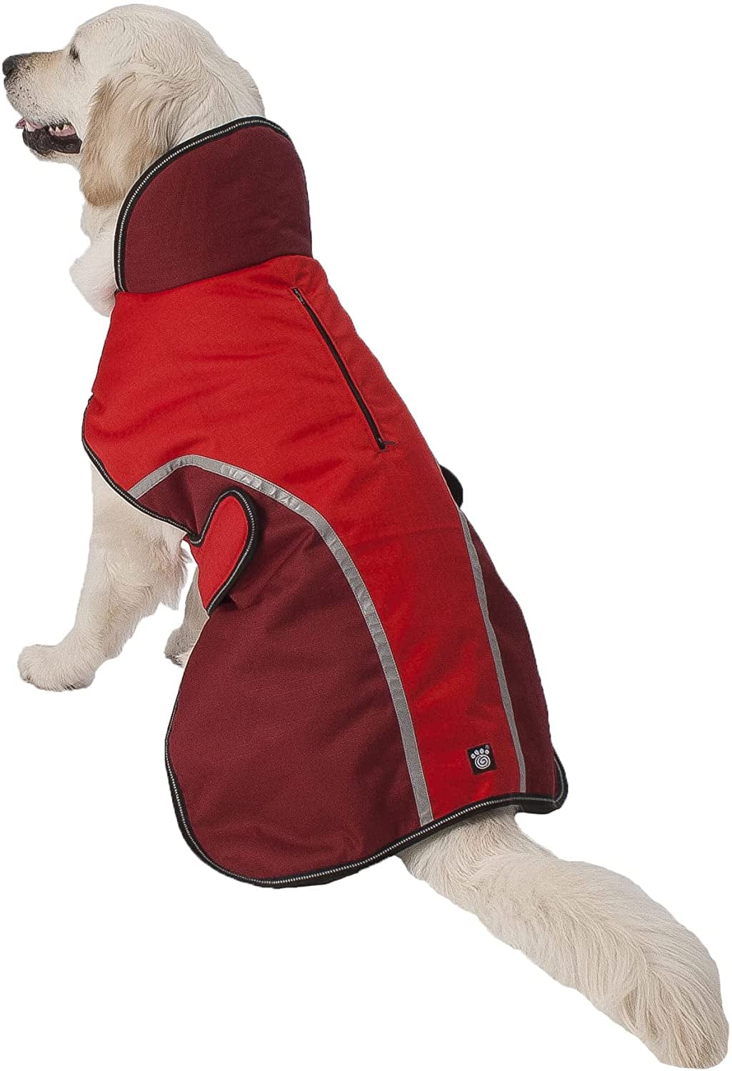 Petrageous 8400RXL Calgary Waterproof Dog Coat with Two-Way Zipper Opening for Dog Harness 23-Inch Long Heavyweight Jacket for Extra Large Dogs, Red Animals & Pet Supplies > Pet Supplies > Dog Supplies > Dog Apparel Pet Rageous Designs, LLC X-Large  