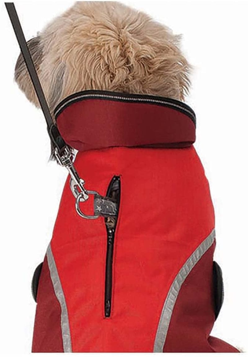 Petrageous 8400RXL Calgary Waterproof Dog Coat with Two-Way Zipper Opening for Dog Harness 23-Inch Long Heavyweight Jacket for Extra Large Dogs, Red Animals & Pet Supplies > Pet Supplies > Dog Supplies > Dog Apparel Pet Rageous Designs, LLC   