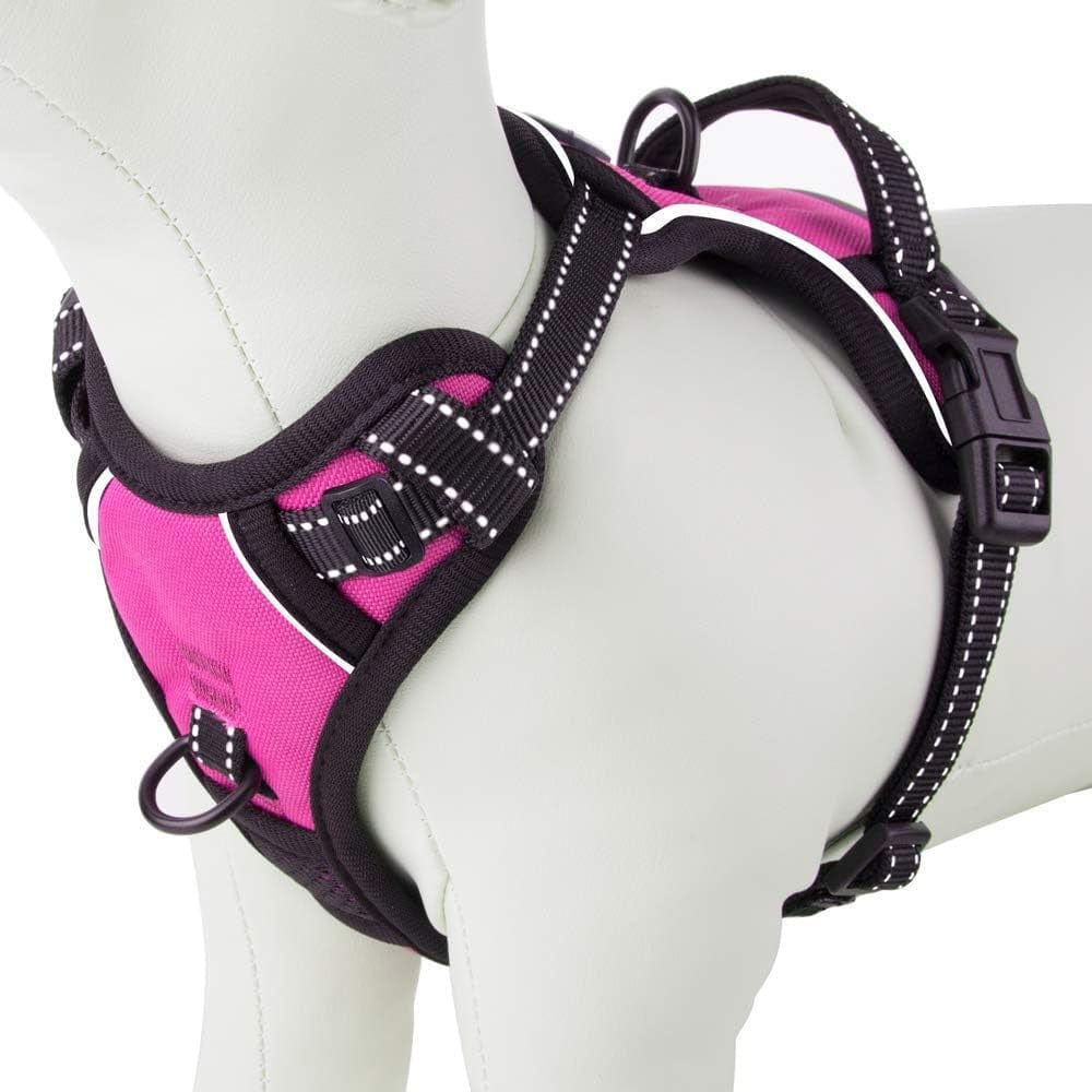 PHOEPET No Pull Dog Harness Medium Reflective Front Clip Vest with Handle,Adjustable 2 Metal Rings 2 Buckles(M, Grey) Animals & Pet Supplies > Pet Supplies > Dog Supplies > Dog Apparel PHOEPET Pink S 