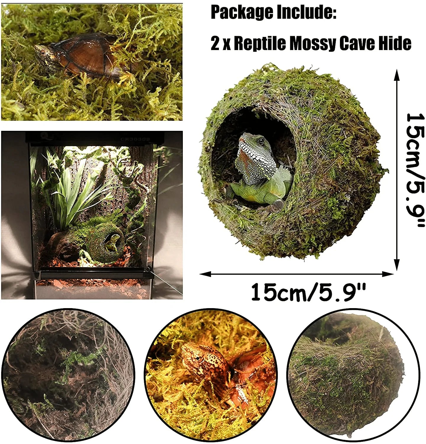 PINVNBY Reptile Hammock Lizard Lounger Reptile Mossy Cave Hide Bearded Dragon Hammock Climber Vines Flexible Leaves Amphibians Terrarium Decoration Accessories for Lizard Chameleon Turtle Frog Snake Animals & Pet Supplies > Pet Supplies > Reptile & Amphibian Supplies > Reptile & Amphibian Habitat Accessories PINVNBY   