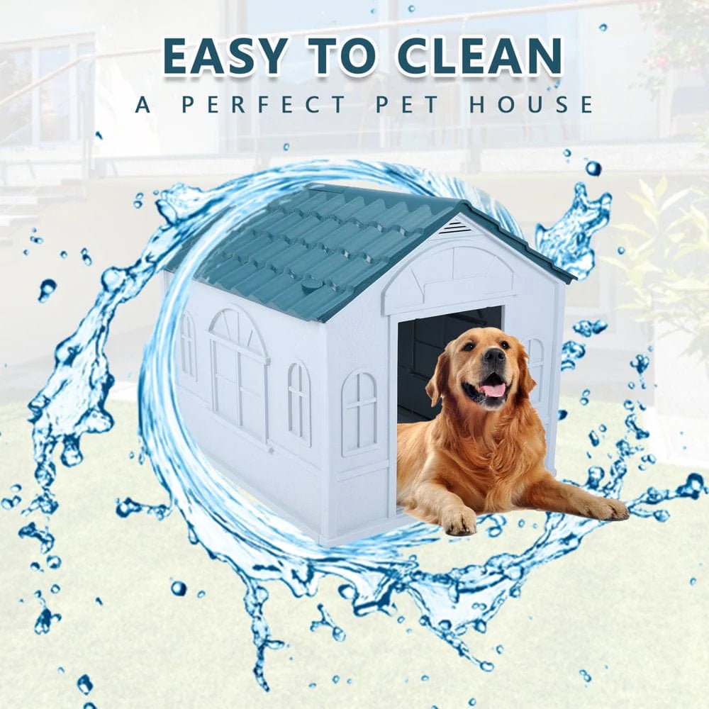 Plastic Dog House - Water Resistant Dog Kennel for Small to Medium Sized Dogs All Weather Indoor Outdoor Doghouse Puppy Shelter Animals & Pet Supplies > Pet Supplies > Dog Supplies > Dog Houses VIITION   