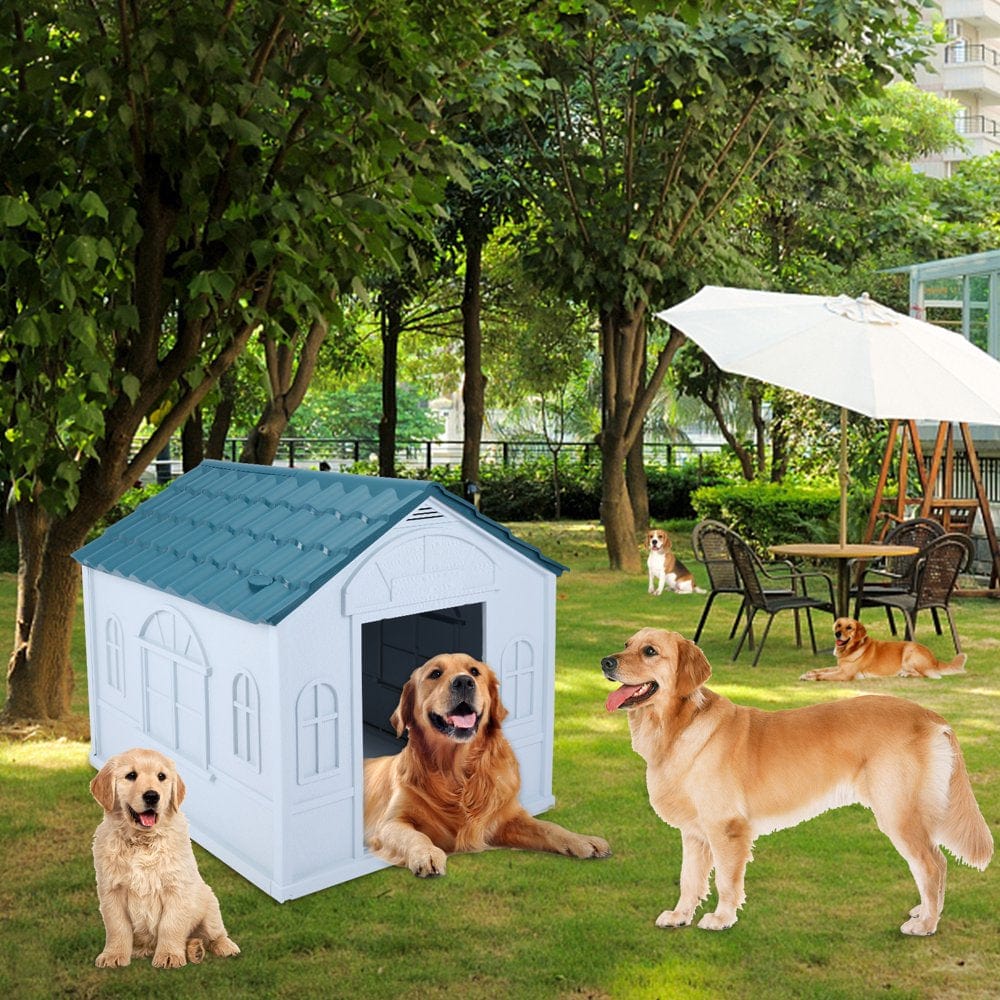 Plastic Dog House - Water Resistant Dog Kennel for Small to Medium Sized Dogs All Weather Indoor Outdoor Doghouse Puppy Shelter Animals & Pet Supplies > Pet Supplies > Dog Supplies > Dog Houses VIITION   