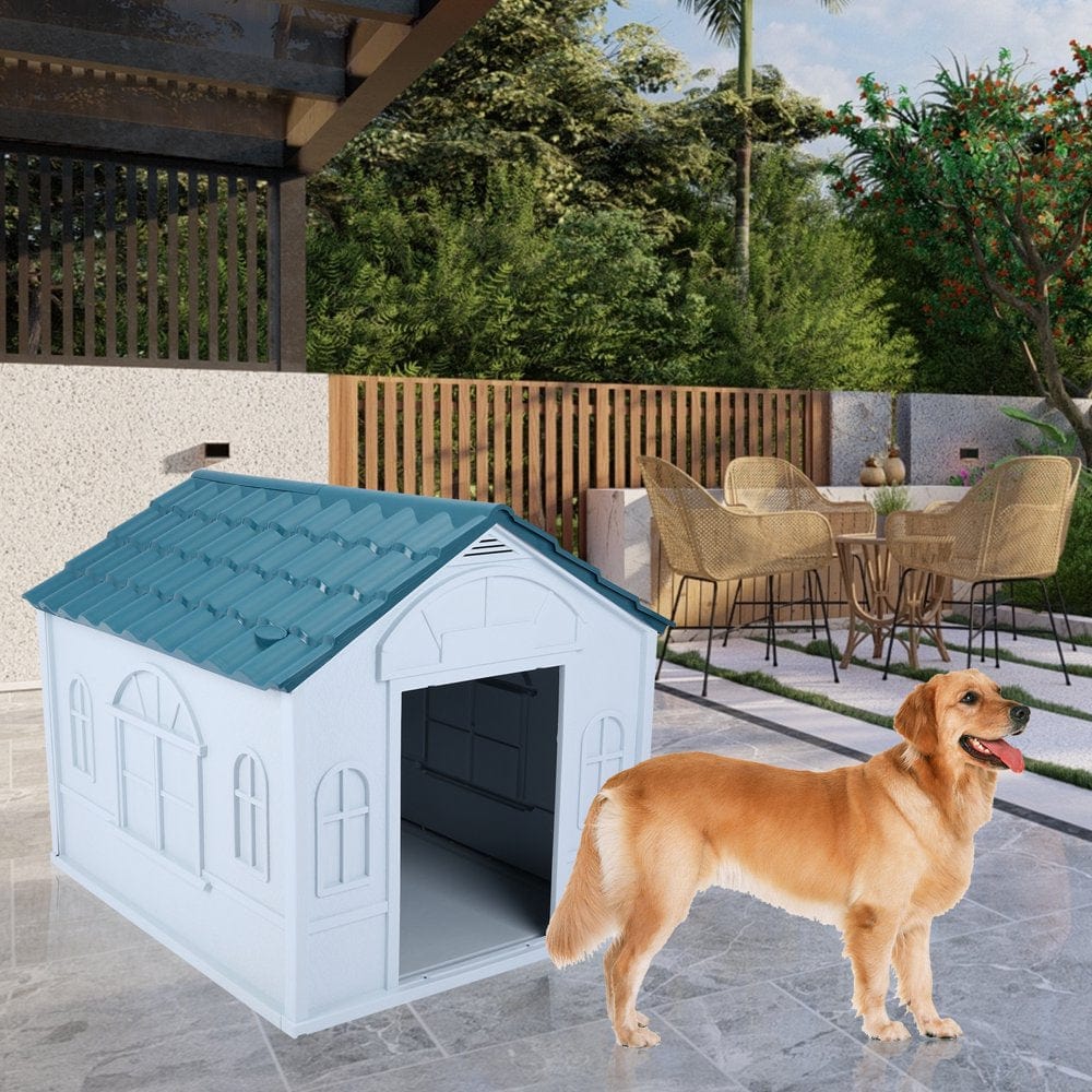 Plastic Dog House - Water Resistant Dog Kennel for Small to Medium Sized Dogs All Weather Indoor Outdoor Doghouse Puppy Shelter Animals & Pet Supplies > Pet Supplies > Dog Supplies > Dog Houses VIITION   