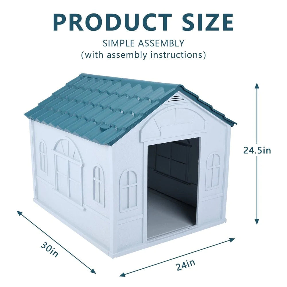 Plastic Dog House - Water Resistant Dog Kennel for Small to Medium Sized Dogs All Weather Indoor Outdoor Doghouse Puppy Shelter Animals & Pet Supplies > Pet Supplies > Dog Supplies > Dog Houses VIITION   