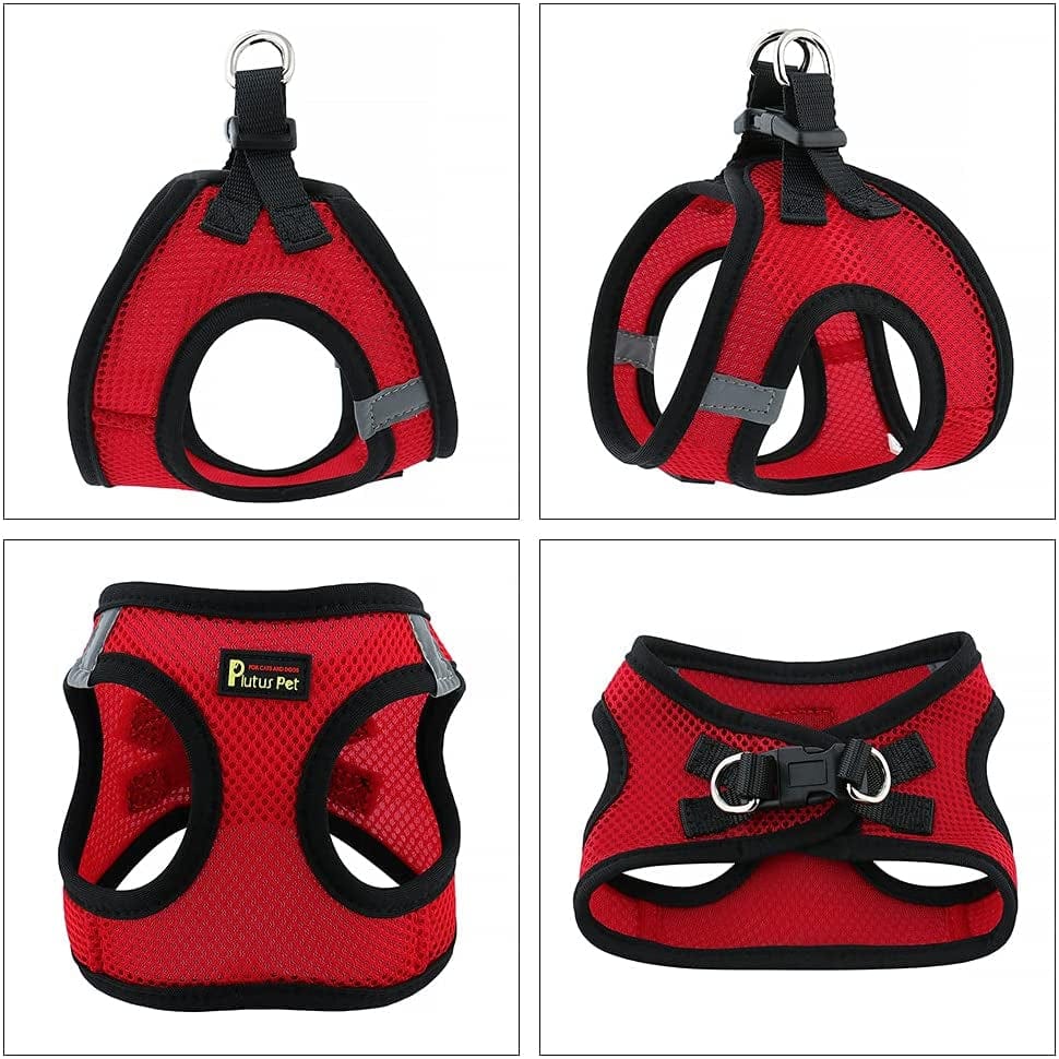 Plutus Pet Step-In Dog Harness, Adjustable Reflective Soft Dog Harness, Breathable Dog Vest Harness for Cats Puppy and Small Medium Dogs(M, Red) Animals & Pet Supplies > Pet Supplies > Dog Supplies > Dog Apparel PLUTUS PET   