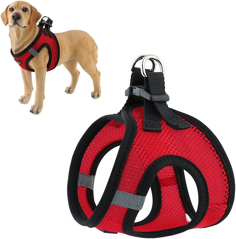 Plutus Pet Step-In Dog Harness, Adjustable Reflective Soft Dog Harness, Breathable Dog Vest Harness for Cats Puppy and Small Medium Dogs(M, Red) Animals & Pet Supplies > Pet Supplies > Dog Supplies > Dog Apparel PLUTUS PET Red S(chest: 12.2"-13.8") 