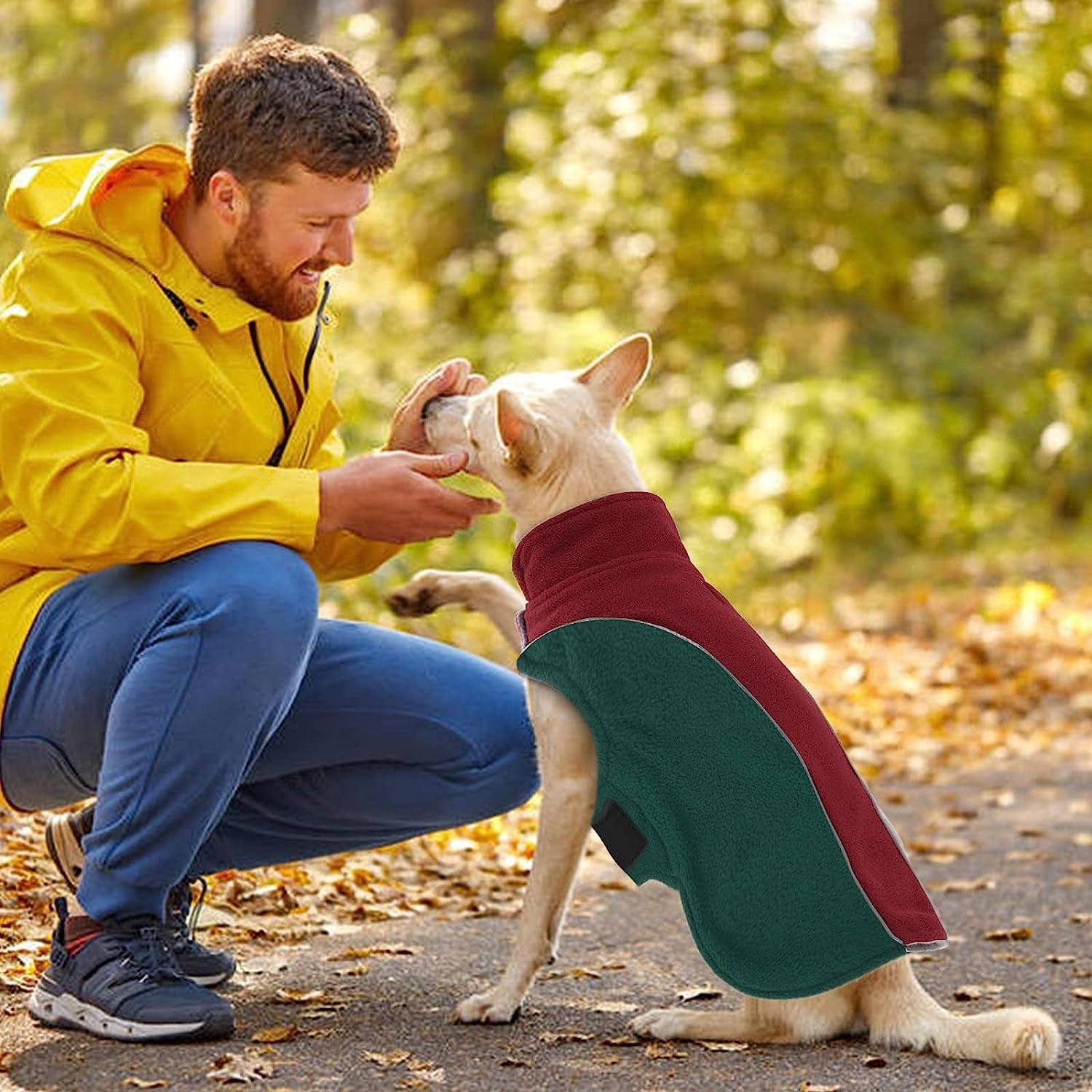 Polar Fleece Dog Jacket, Apparel for Cold Weather, Reversible Soft Warm Coat with Leash Hole, Safety Reflective Strap Adjustable Hook and Loop Puppy Clothes for Small Medium Large Pet (XS-3XL) Animals & Pet Supplies > Pet Supplies > Dog Supplies > Dog Apparel LeLePet   
