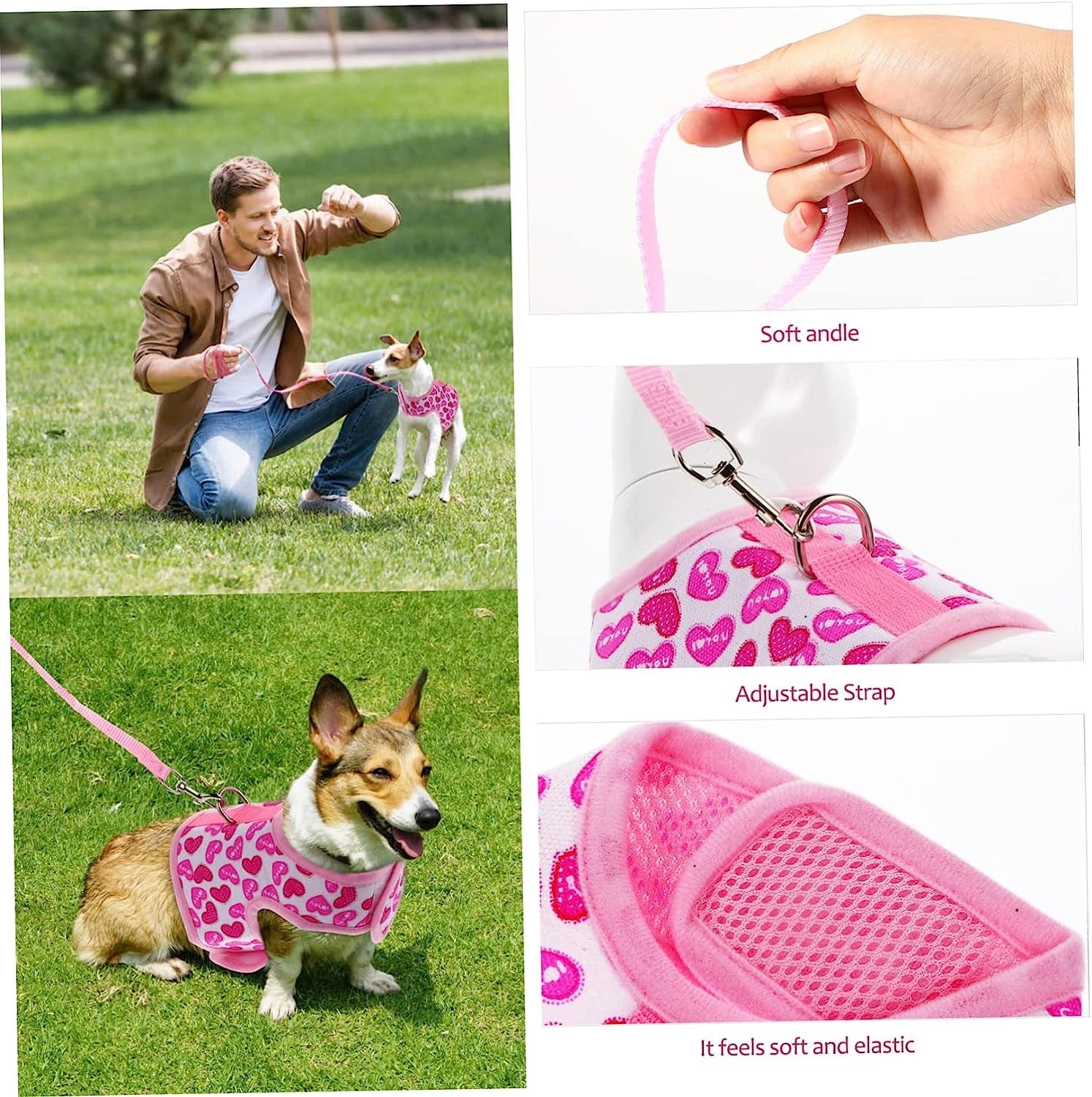 POPETPOP Pet Harness Puppy Vest Fashion Harness Harness for Small Dogs Cool Mesh Dog Harness Dog Vest Harness Pet Summer Vest Pet Cool Harness Dog Summer Harness Dog Strap Vest Running Set Animals & Pet Supplies > Pet Supplies > Dog Supplies > Dog Apparel POPETPOP   