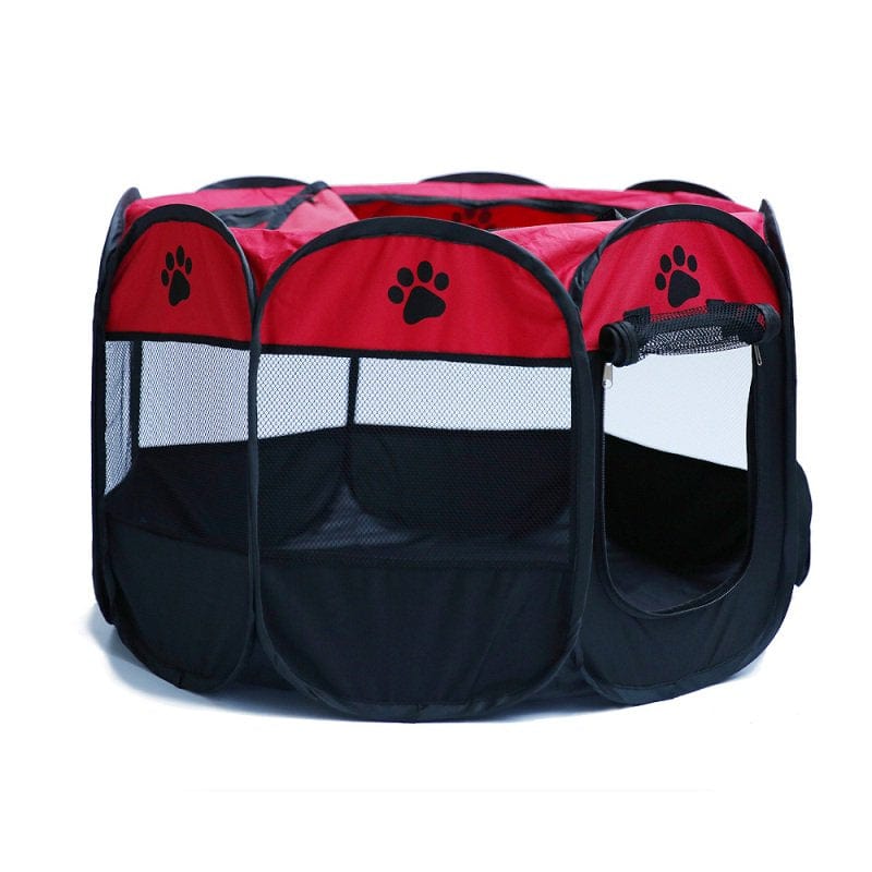 Poseca Portable Collapsible Octagonal Pet Tent Dogs House Dogs Bed Outdoor Breathable Tent Kennel Fence Animals & Pet Supplies > Pet Supplies > Dog Supplies > Dog Houses Poseca M:63 cm*40 cm*5 cm/24.80"*15.75"*1.97" Red 