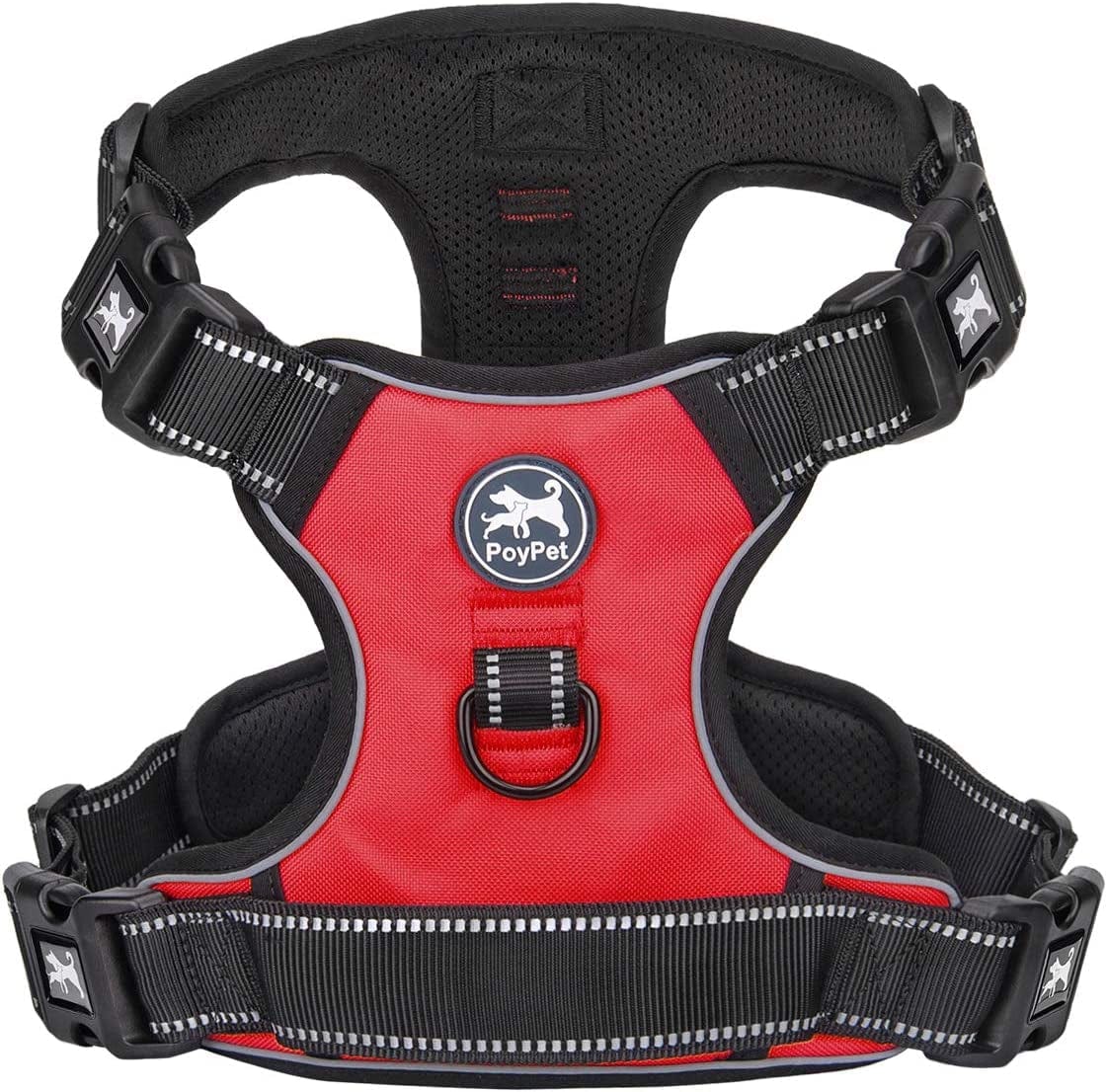 Poypet Dog Harness No Pull, Reflective with Front & Back 2 Leash Hooks and an Easy Control Handle Pet Harness for Puppy Small Dog, Adjustable Soft Padded Vest Harness(Blue,S) Animals & Pet Supplies > Pet Supplies > Dog Supplies > Dog Apparel PoyPet Red XL PLUS 