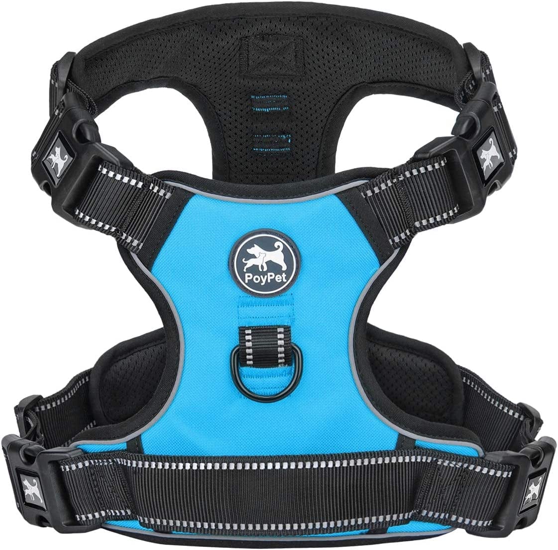 Poypet Dog Harness No Pull, Reflective with Front & Back 2 Leash Hooks and an Easy Control Handle Pet Harness for Puppy Small Dog, Adjustable Soft Padded Vest Harness(Blue,S) Animals & Pet Supplies > Pet Supplies > Dog Supplies > Dog Apparel PoyPet Blue XL PLUS 