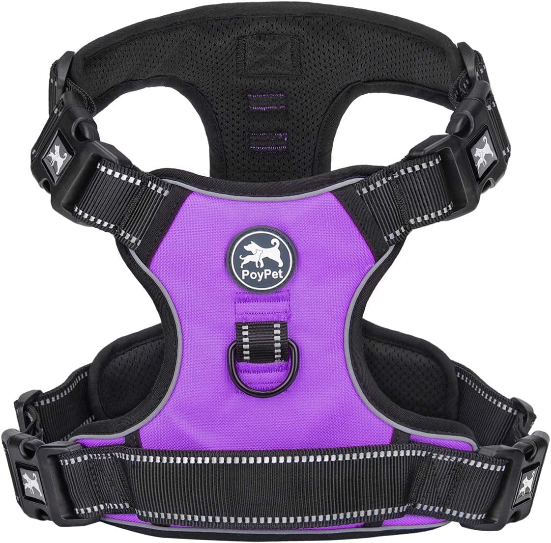 Poypet Dog Harness No Pull, Reflective with Front & Back 2 Leash Hooks and an Easy Control Handle Pet Harness for Puppy Small Dog, Adjustable Soft Padded Vest Harness(Blue,S) Animals & Pet Supplies > Pet Supplies > Dog Supplies > Dog Apparel PoyPet Purple XL PLUS 