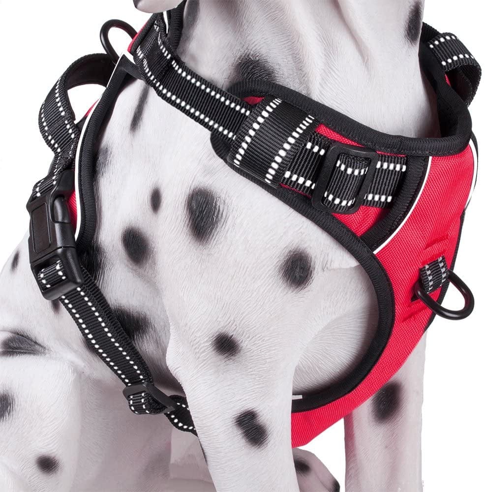 Poypet No Pull Dog Harness, Reflective Comfortable Vest Harness with Front & Back 2 Leash Attachments and Easy Control Handle Adjustable Soft Padded Pet Vest for Small to Large Dogs (Mint Blue,M) Animals & Pet Supplies > Pet Supplies > Dog Supplies > Dog Apparel PoyPet Red XL 