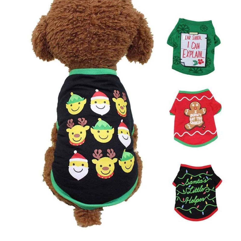 Promotion Clearance!Pet Dog Clothes Christmas Costume Cute Cartoon Clothes for Small Dog Dress Xmas Apparel Animals & Pet Supplies > Pet Supplies > Dog Supplies > Dog Apparel EleaEleanor   