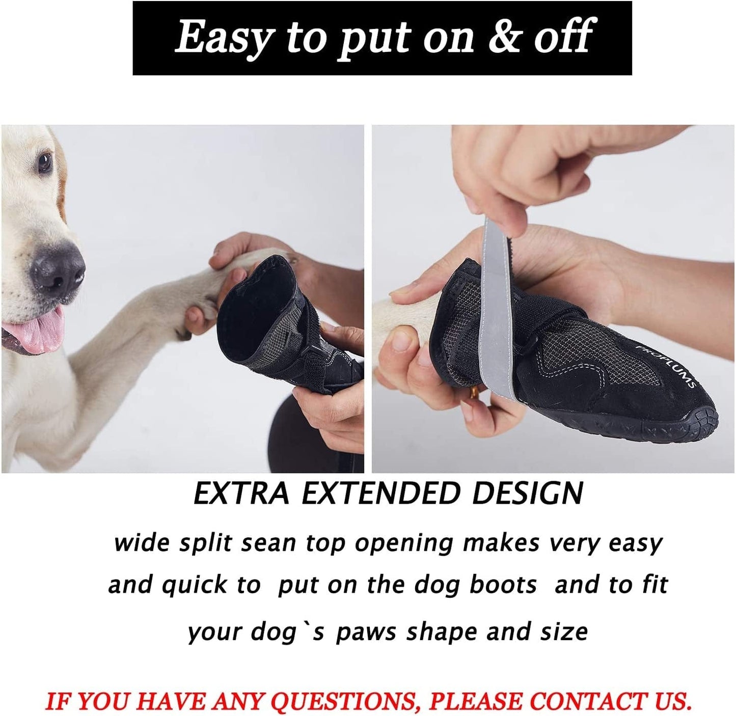 PROPLUMS Waterproof Dog Boots, Dog Hiking Shoes Protect the Paws from Injury, Suit for Labrador Husky and Other Medium Large Dogs, Grid Anti-Skid Design 4 Pcs (Size 8: 3.3"X2.9") … Animals & Pet Supplies > Pet Supplies > Dog Supplies > Dog Apparel Pro Plums   