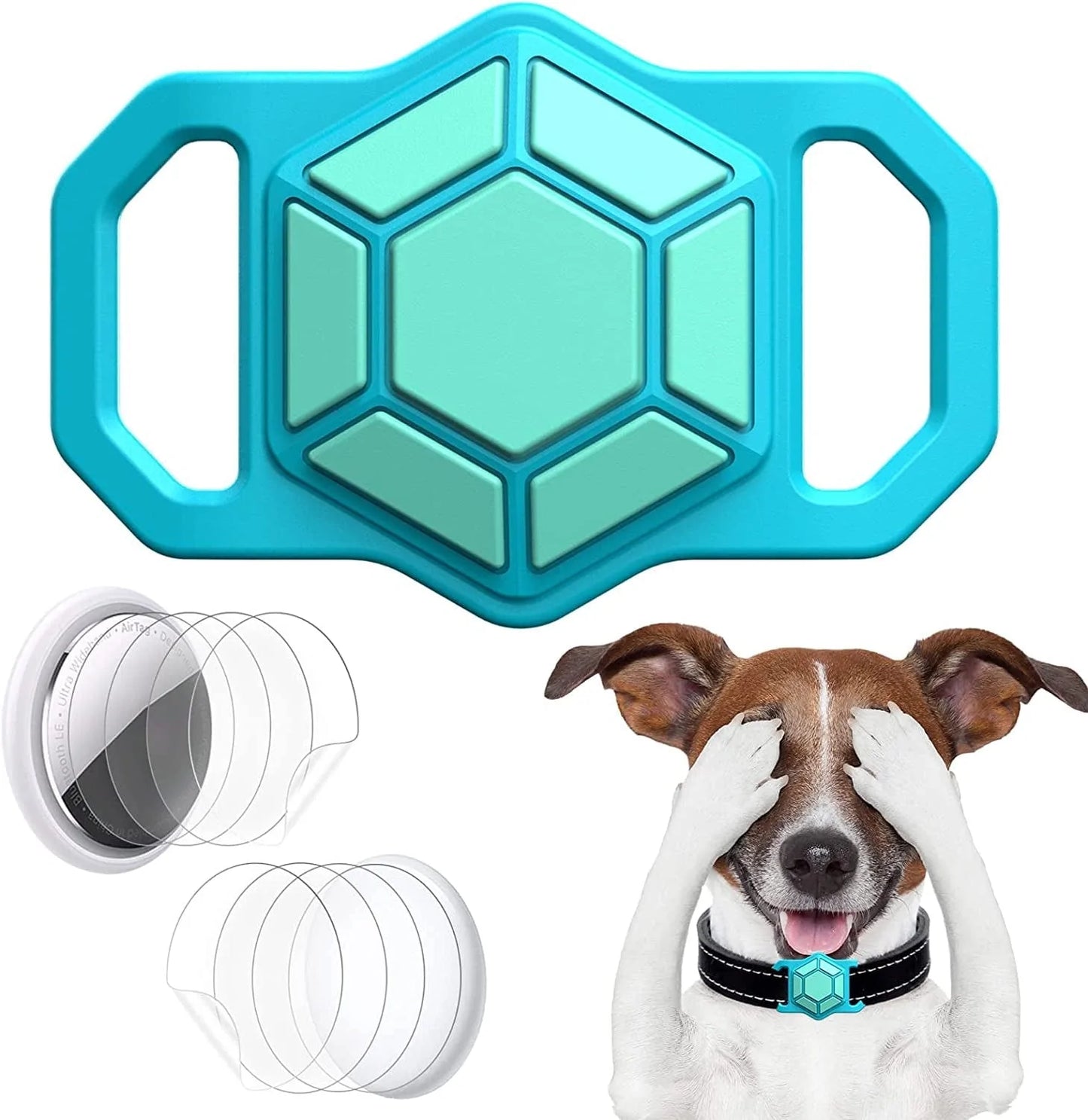 Protective Case Compatible for Apple Airtags for Dog Cat Collar Pet Loop Holder, Airtag Holder Accessories with Screen Protectors, Air Tag Silicone Cover for Pet Collar Electronics > GPS Accessories > GPS Cases Wustentre Fluorescent Blue  