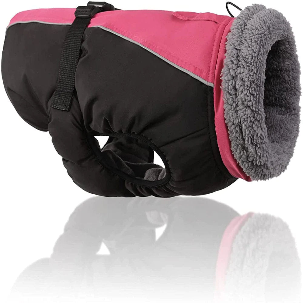 PUMYPOREITY Winter Warm Dog Coat Windproof Cozy Dog Jacket Cold Weather Thick Fleece Vest Water Repellent Apparel with Harness/Leash Hole & Reflective for Outdoor Small Medium Large Dogs Animals & Pet Supplies > Pet Supplies > Dog Supplies > Dog Apparel PUMYPOREITY   