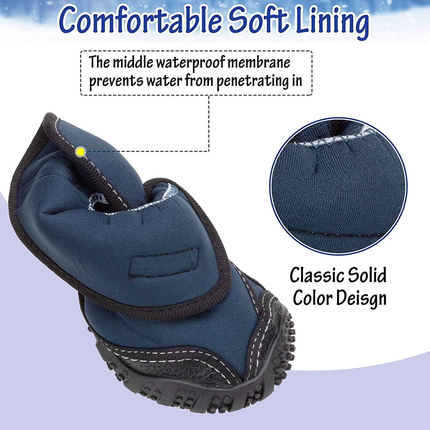 PUPTECK Winter Dog Boots Waterproof Rain Dog Shoes with Reflective Straps Anti-Slip Pet Paw Protector Rugged Sole for Outdoor Walking Running Hiking Animals & Pet Supplies > Pet Supplies > Dog Supplies > Dog Apparel PUPTECK   